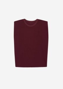 Eva Padded Shoulder Muscle T-Shirt - Burgundy Tops Red The Frankie Shop Women - Image 5