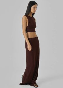 Evangeline Cropped Tank - Brown The Frankie Shop Women Brown Tops - Image 3