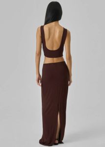 Evangeline Cropped Tank - Brown The Frankie Shop Women Brown Tops - Image 5