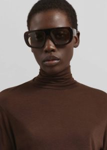 Evren Sheer Turtleneck - Brown Brown Tops Women The Frankie Shop - Image 2