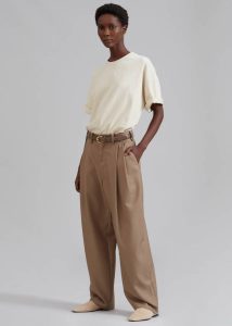 Faro Boxy Tee - Beige The Frankie Shop Beige Women Tops - Image 3