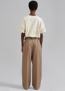 Faro Boxy Tee - Beige The Frankie Shop Beige Women Tops - Image 4