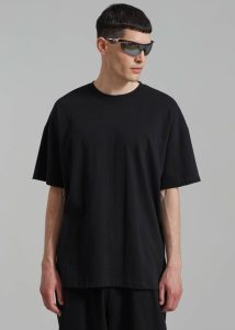 Faro Boxy Tee - Black Black The Frankie Shop Tops Men - Image 5