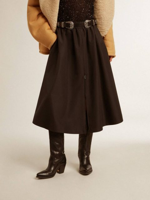 Flared Skirt In Black Technical Nylon Black Golden Goose Women Skirts & Shorts - Image 3