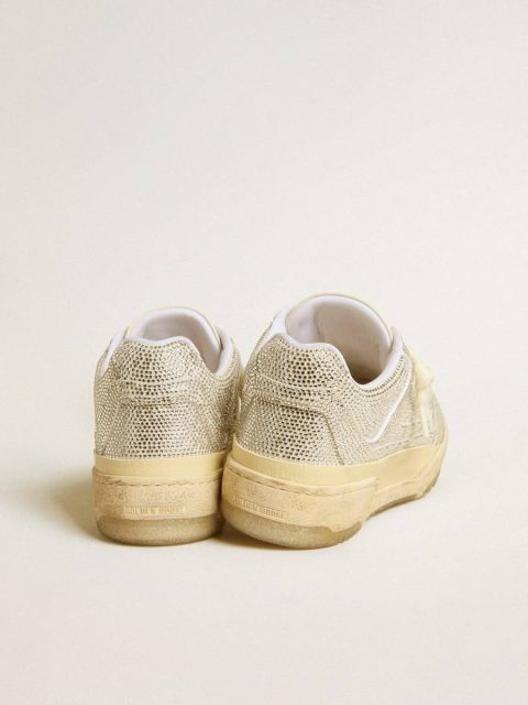Forty2 Men Golden Goose Men’s Forty2 In White Leather And Swarovski Crystals With White Star - Image 5