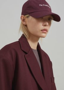 Frankie Baseball Cap - Burgundy Headwear The Frankie Shop Women Red - Image 3
