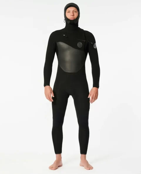 Fullsuits Mens Rip Curl E7 Flashbomb 6/4 Hooded Chest Zip Fullsuit Wetsuit