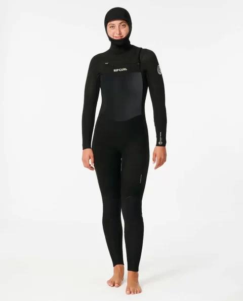 Fullsuits Women Women's Dawn Patrol 5/4 Hooded Chest Zip Fullsuit Wetsuit Rip Curl