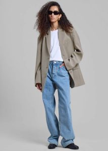 Gelso Oversized Blazer - Light Taupe Melange Women Beige Outerwear The Frankie Shop - Image 3