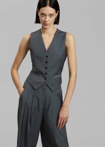 Gelso Waistcoat - Dark Grey Melange The Frankie Shop Outerwear Grey Women