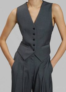 Gelso Waistcoat - Dark Grey Melange The Frankie Shop Outerwear Grey Women - Image 3