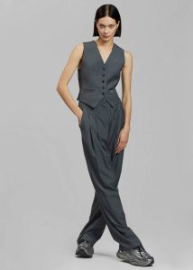 Gelso Waistcoat - Dark Grey Melange The Frankie Shop Outerwear Grey Women - Image 4