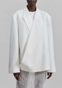 Geneva Wrap Blazer - White White Women Outerwear The Frankie Shop - Image 3