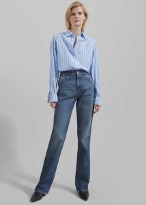 Georgia Boxy Shirt - Sky Blue/White Stripe Blue The Frankie Shop Tops Women - Image 2