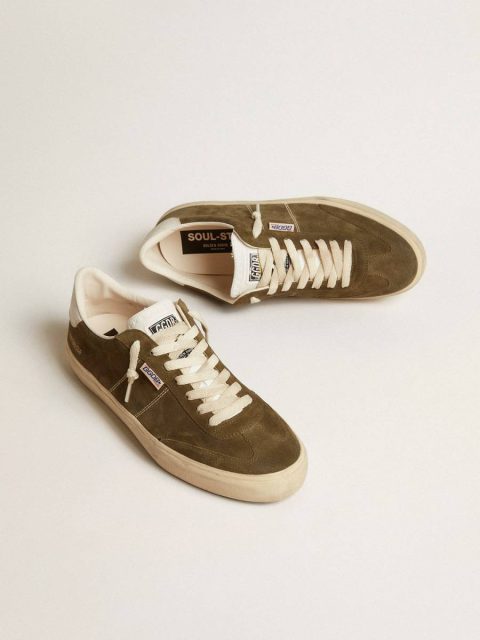 Ggdb Classics Golden Goose Men Soul Star In Green Suede With White Leather Heel Tab And Tongue - Image 2