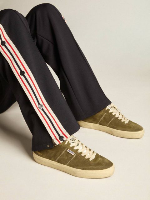 Ggdb Classics Golden Goose Men Soul Star In Green Suede With White Leather Heel Tab And Tongue - Image 3