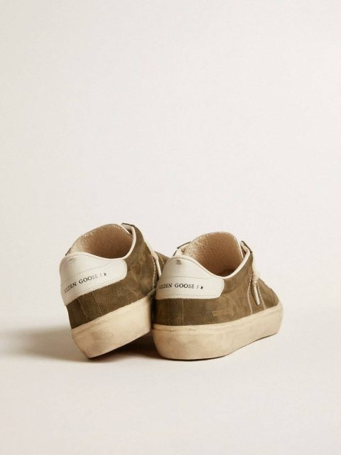 Ggdb Classics Golden Goose Men Soul Star In Green Suede With White Leather Heel Tab And Tongue - Image 5