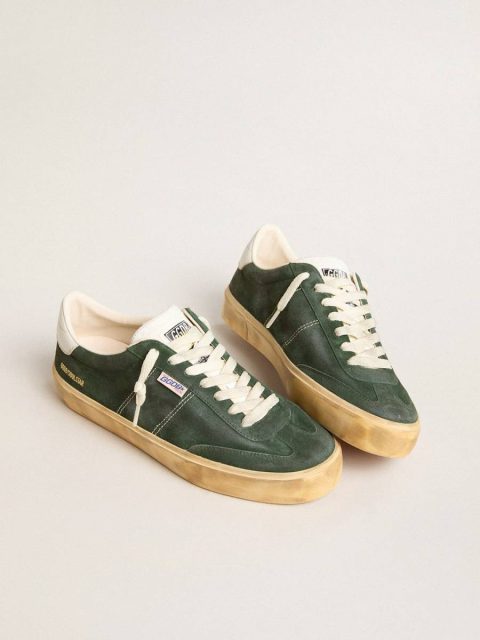 Ggdb Classics Soul Star In Green Suede With Milk-White Leather Heel Tab Men Golden Goose - Image 2