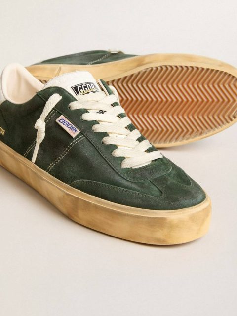 Ggdb Classics Soul Star In Green Suede With Milk-White Leather Heel Tab Men Golden Goose - Image 4