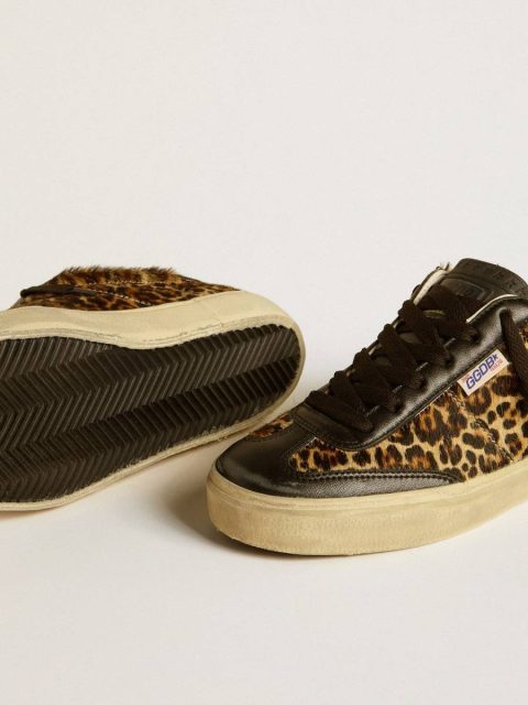 Ggdb Classics Soul Star In Leopard-Print Pony Skin With Black Nappa Leather Heel Tab And Inserts Golden Goose Women - Image 3