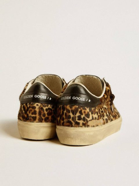 Ggdb Classics Soul Star In Leopard-Print Pony Skin With Black Nappa Leather Heel Tab And Inserts Golden Goose Women - Image 4