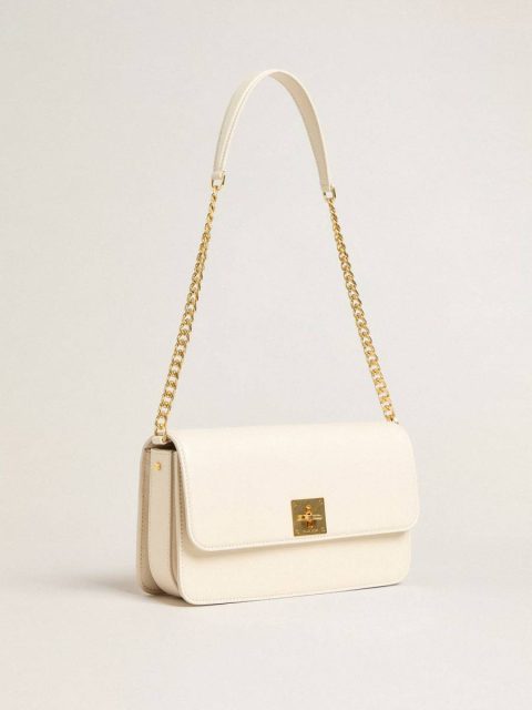 Gioia Bag In Butter-Colored Boarded Leather With Gold Details Golden Goose Butter Crossbody Bags Women - Image 2