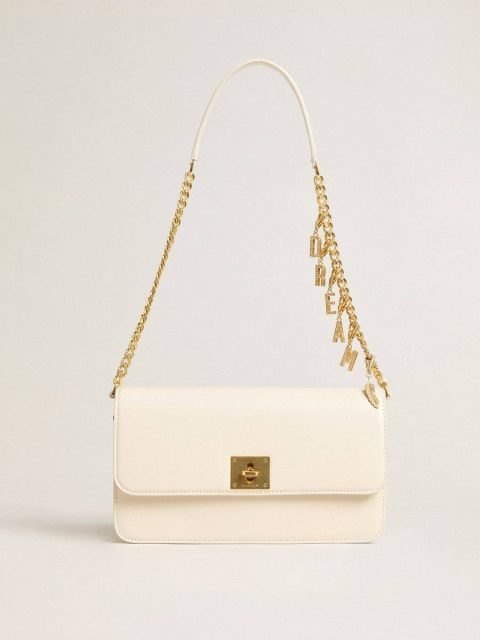 Gioia Bag In Butter-Colored Boarded Leather With Gold Details Golden Goose Butter Crossbody Bags Women - Image 5