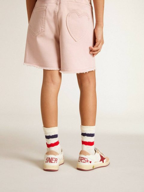 Girls (4-10 Years) Kids Ball Star Young In Nappa With Nappa Star And Pink Suede Heel Tab Golden Goose - Image 3