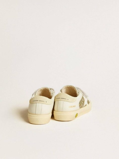 Girls (4-10 Years) Kids May School Young In Glitter With Leather Star And Suede Heel Tab Golden Goose - Image 4