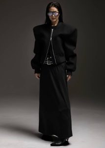 Glane Padded Wool Bomber Jacket - Black The Frankie Shop Women Outerwear Black - Image 4