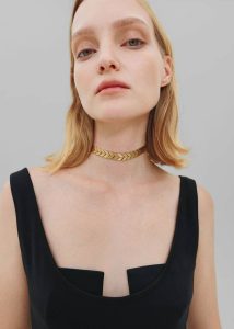 Gold Bevza Flat Spikelet Choker - Gold The Frankie Shop Women Jewelry