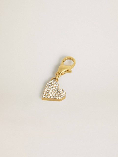 Gold Women Golden Goose Heart-Shaped Charm In Gold-Colored Brass With Crystals Bag Accessories - Image 2