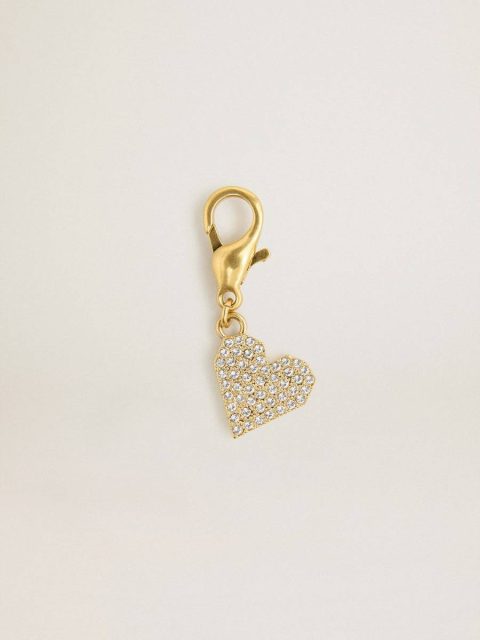 Gold Women Golden Goose Heart-Shaped Charm In Gold-Colored Brass With Crystals Bag Accessories