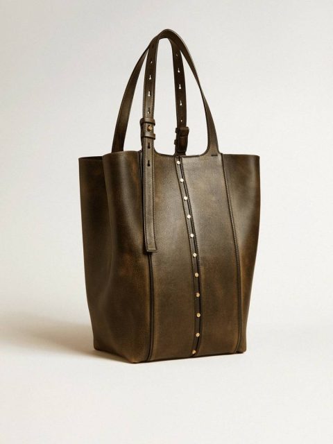 Golden Goose 24/7 Bag In Black Distressed Leather With Adjustable Handles Women Black Handle Bags - Image 2