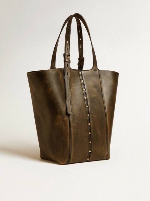 Golden Goose 24/7 Bag In Black Distressed Leather With Adjustable Handles Women Black Handle Bags - Image 5