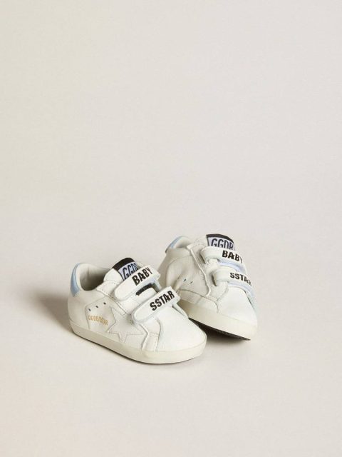 Golden Goose Baby School Set In White Nappa With Light Blue Leather Heel Tab Kids Newborns - Image 2