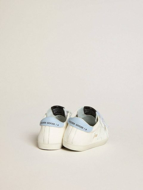 Golden Goose Baby School Set In White Nappa With Light Blue Leather Heel Tab Kids Newborns - Image 4
