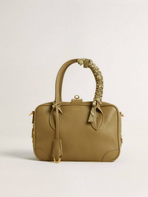 Golden Goose Bag Accessories Women Dove-Gray Braided Fabric Charm With Brass Chain - Image 3