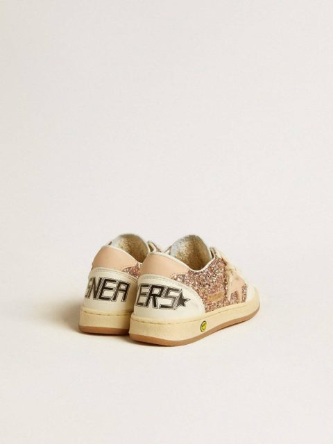 Golden Goose Ball Star Junior In Glitter And Nappa With Leather Star And Heel Tab Little Girls (1-3 Years) Kids - Image 4