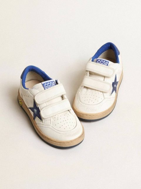 Golden Goose Ball Star Junior With Blue Metallic Leather Star And Heel Tab Kids Little Boys (1-3 Years) - Image 2
