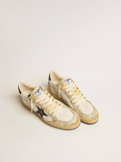 Golden Goose Ball Star Men Ball Star In White Mesh With Vintage Blue Leather Star And Heel Tab - Image 2