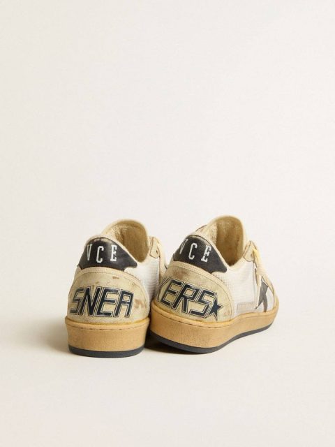 Golden Goose Ball Star Men Ball Star In White Mesh With Vintage Blue Leather Star And Heel Tab - Image 5