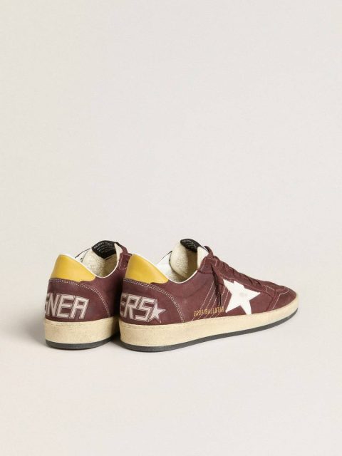 Golden Goose Ball Star Men Men's Ball Star In Chocolate Nubuck With Leather Star And Heel Tab - Image 4