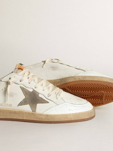 Golden Goose Ball Star Men Men's Ball Star In White Nappa With Dove Gray Suede Star - Image 4