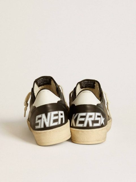 Golden Goose Ball Star Men's Ball Star In Black Nappa With White Leather Star And Heel Tab Men - Image 4