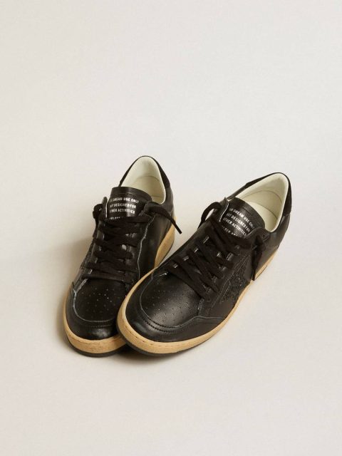 Golden Goose Ball Star Women’s Ball Star In Black Nappa With Black Glitter Star And Suede Heel Tab Women - Image 2