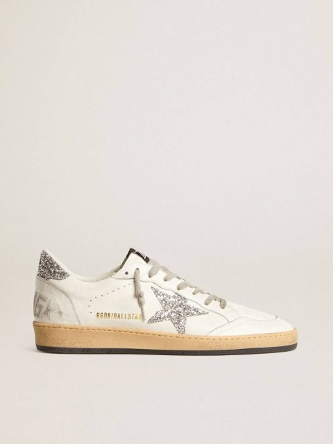 Golden Goose Ball Star Women’s Ball Star Wishes In Nappa Leather With Glitter Star And Heel Tab Women - Image 2