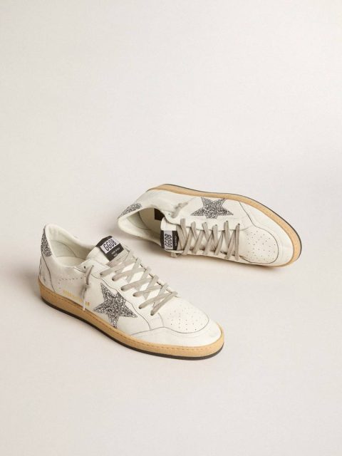 Golden Goose Ball Star Women’s Ball Star Wishes In Nappa Leather With Glitter Star And Heel Tab Women - Image 3