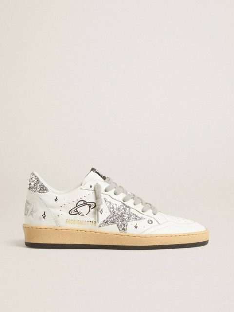 Golden Goose Ball Star Women’s Ball Star Wishes In Nappa Leather With Glitter Star And Heel Tab Women - Image 5