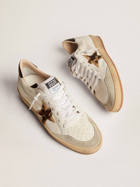 Golden Goose Ball Star Women's Ball Star With Leopard Print Pony Skin Star And Black Heel Tab Women - Image 2